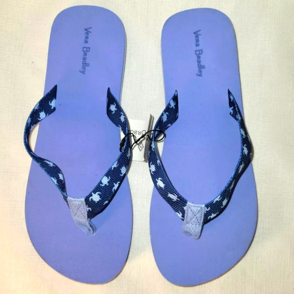 NWT Women's Vera Bradley Tiny Turtle Dream Webbing Strap Flip-flops - Picture 5 of 8